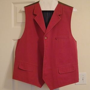 Men's XL Kroon Red Button Vest w/ zipper pocket